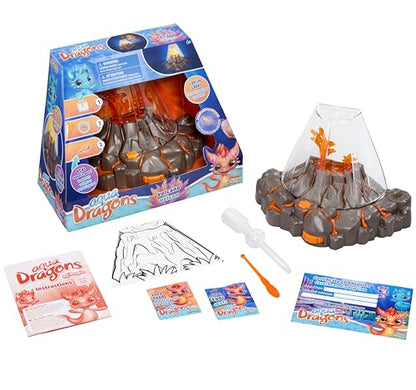 Animagic Aqua Dragons Volcano | Build an Aquatic Ecosystem, Watch Prehistoric Pets Hatch & Grow | Science Kit with LED Light-Up Tank | Includes Exclusive RED Aqua Dragons | Ages 6+
