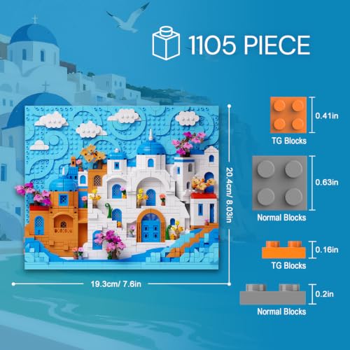 Micro Building Blocks Santorini World Architecture Collectible Model Kit