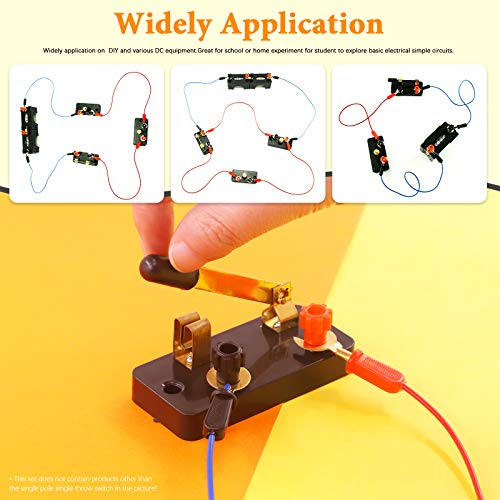 10 Pcs Single Pole Single Throw Switch Set Physics Laboratory Equipment, Educational Single Pole Knife Switch, SPST Switch for School Electronic Experimenting, DIY Science Projects - style: Single Pole Knife Switch