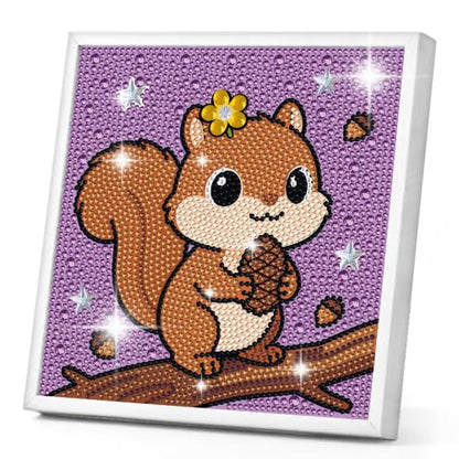 Yeadiffy Special Shaped Crystal Drills 5D Diamond Art Painting Kit with Ultra-Thin Wooden Frame - 7.6x7.6 Inch Sparkling Gem Art by Number for Beginners (1, Squirrel, 7.6 * 7.6) - color: Squirrel