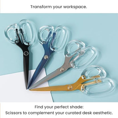 OfficeGoods 9” Stainless Steel Acrylic Scissors, Green with Silver Metal - color: Green With Silver Metal