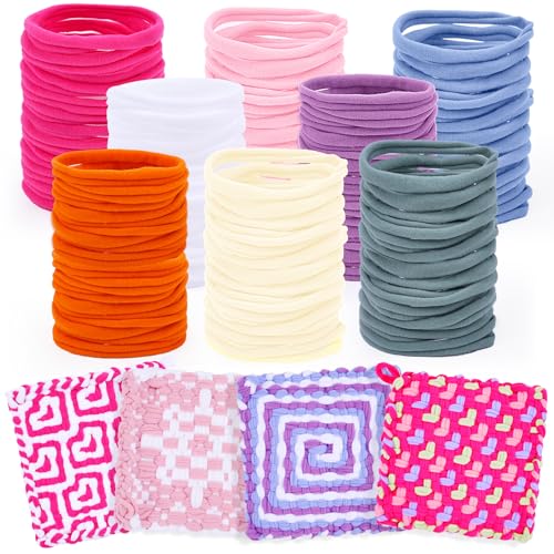 PREBOX 10’’ Potholder Weaving Loom Kit Refill Loops, DIY Crafts Supplies for Kids & Beginners, 224 Colorful Loops to Make 4 Large Pot Holders - color: Loops Refill - Plus