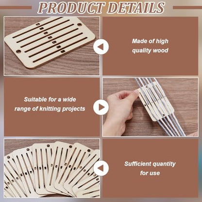 PH PandaHall 12PCS Wooden Weaving Heddle Loom Weaving Tools for Loom, Mini Heddle Loom Backstrap Weaving Loom Darning Loom Scarf Weaving Loom for Bracelet Bag Belt Strap Beginners Moccasin Color - color: Moccasin