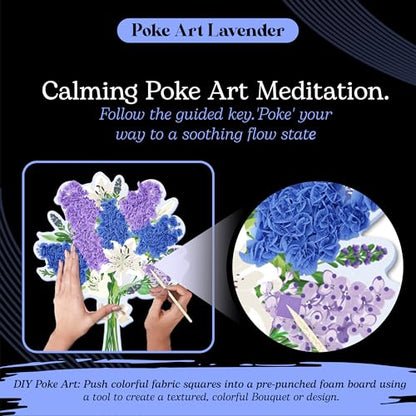 Unwynd Poke Art Lavender Flower Bouquet Kit for Adults, Women and Teens - style: Lavender