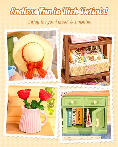 Rolife Super Creator Mini Series, DIY Plastic Miniature Kits Retail Store Series, Mini Model House Building Set for Teens Aged 14+, DIY Crafts/Hobbies for Adults (Sunshine Sip Porch) - style: Sunshine Sip Porch