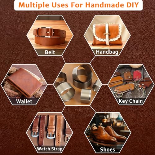 Leather Circle Cutter Tool Set, 8 Pieces Circle Punch Tools 15 20 25 30 35 40 45 50mm, High Carbon Steel Round Cutting Dies - Leather Hole Punch Tool Kit for DIY Leathercrafts - size: 8 Sizes