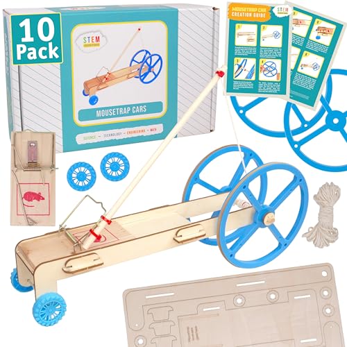 Mousetrap Car Kit, 10-Pack - Mouse Trap Physics STEM Kits, Classroom - size: 10 Pack