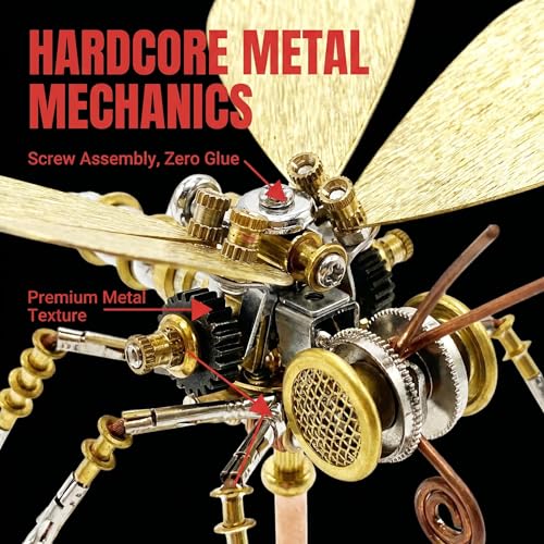 Steampunk Mechanical Insect Butterfly 3D Metal Puzzle Model Kits for Adults 150+ Parts Stunning Desk Decor Christmas & Birthday Gift for Men Adults Hobbyists (Butterfly-HD5) - style: Butterfly-HD5