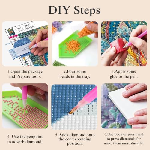 CHWGLFGG 5D Mandala Lotus Diamond Art Kits for Adults Beginners 12x16inch - color: KM1077-1