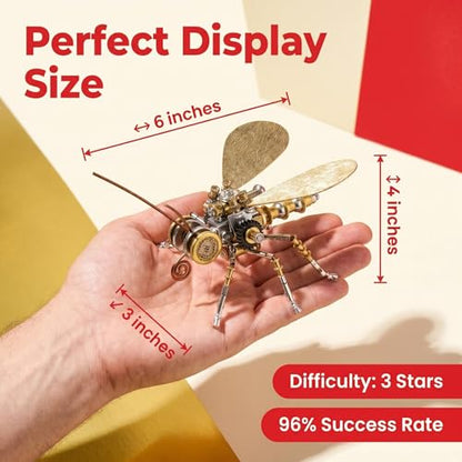 Steampunk Mechanical Insect Butterfly 3D Metal Puzzle Model Kits for Adults 150+ Parts Stunning Desk Decor Christmas & Birthday Gift for Men Adults Hobbyists (Butterfly-HD5) - style: Butterfly-HD5