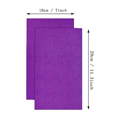 Jtnohx Stiff Felt Sheets 2mm Thick Felt Fabric for Crafts Purple 12pcs - color: Purple