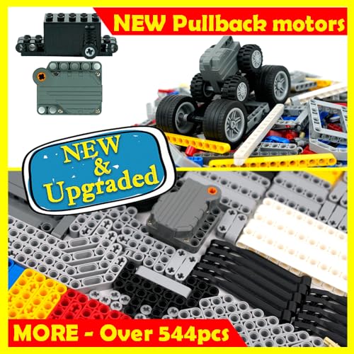 544pcs Technical Parts Bricks, Beams Engine Pullback Motor Kit - color: 544pcs With Motors
