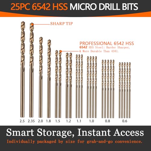 Pin Vise Hand Drill Set with 25 Micro Drill Bits