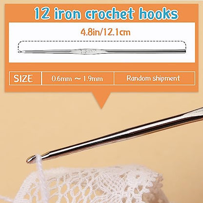 IMZAY 110 Pcs Crochet Hooks Set 0.6–6.5mm Crochet Needles for Yarn - color: Green, size: 110 Pcs