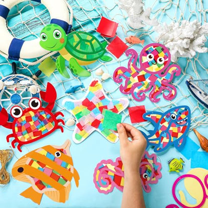 DoubleFill 48 Pcs Under the Sea Suncatchers Craft Kits Summer Ocean Craft - style: Marine Animals