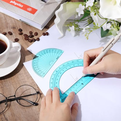 EBOOT 2 Pcs Plastic Protractors - color: Blue