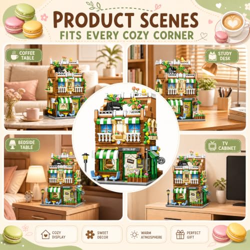 City Street View Building Blocks, Modular Architecture Model - color: Mocha Toned