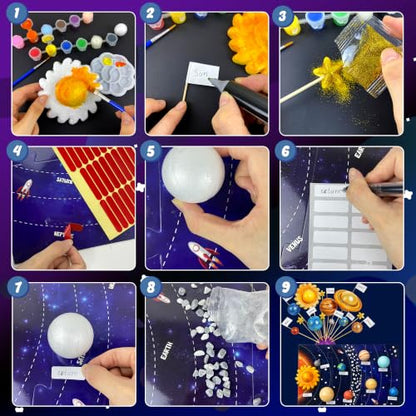 51PCS Solar System Foam Model Kit Multiple Sizes Planet Mode Crafts