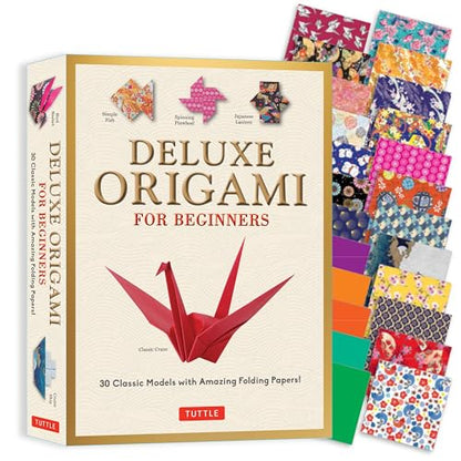 Deluxe Origami for Beginners Kit: 30 Classic Models with Amazing Folding Papers