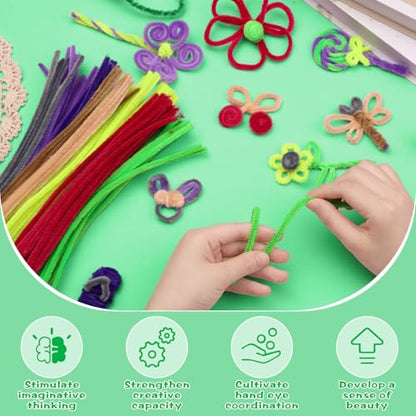 100 Pieces Pipe Cleaners Craft Chenille Stem Fruit Green Pipe Cleaners - color: Fruit Green