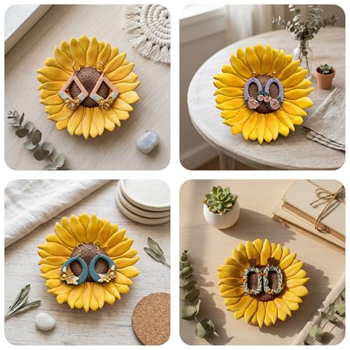 Botanical Trinket Cutter Set for Polymer Clay Display & Jewelry Styling – Monstera, Sunflower & Daisy | SUNMODA-TRI - color: Sunflower+Monstera+Daisy
