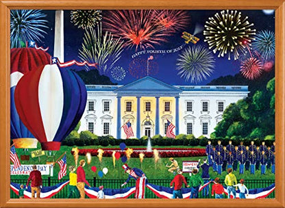 MasterPieces - 500 Piece Jigsaw Puzzle, Large EZ Grip Shapes, White House Fireworks, Fun for Adults, Seniors, Family, Kids, 19.25" x 26.75" - style: White House Fireworks