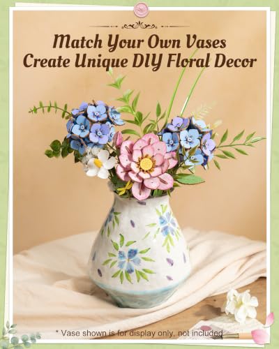 3D Flower Wooden Puzzle for Adults-Pink Lotus, DIY Wooden Flowers - style: TW - Lotus