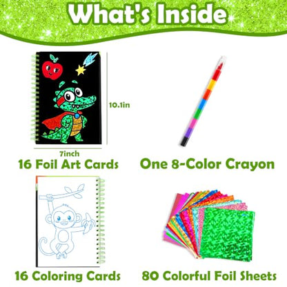 FUNNYB&G Foil Art Craft Kit for Kids, Sparkly Birthday Gift Toy for Kids - style: Animal World