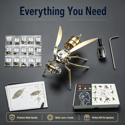 3D Metal Puzzle Steampunk Vespa Mechanical Model DIY Assembly for Adults 140+ PCS 2-3 Hours Build Desk Decor Christmas Birthday Gift for Men Father (Vespa) - style: Vespa