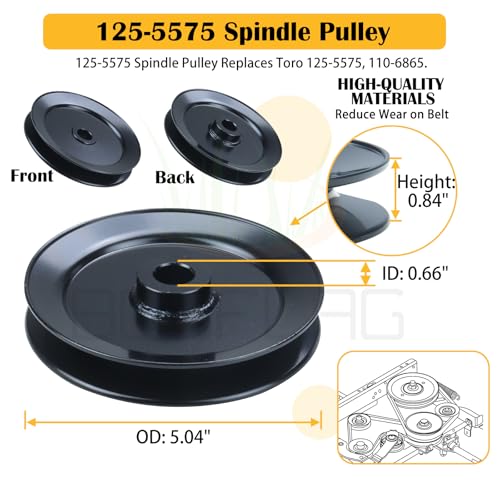 3PK 139-3214 Spindle with 125-5575 Pulley 106-2175 Pulley and Belt - size: 3x121-0751F