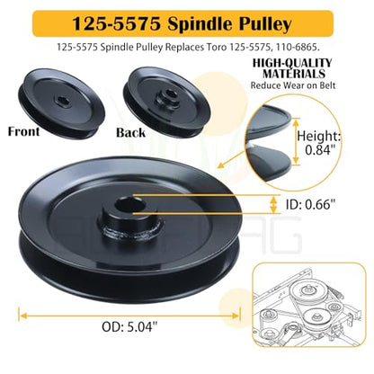 3PK 139-3214 Spindle with 125-5575 Pulley 106-2175 Pulley and Belt - size: 3x121-0751F