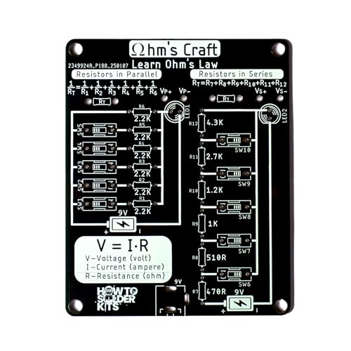 Ohm’s Craft – DIY Educational Soldering Kit | Demonstrate Series & Parallel Resistor Networks | STEM Learning Board with LED Feedback & Test Points for Teens & Hobbyists