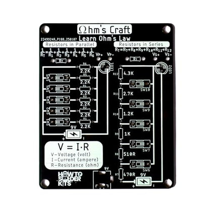 Ohm’s Craft – DIY Educational Soldering Kit | Demonstrate Series & Parallel Resistor Networks | STEM Learning Board with LED Feedback & Test Points for Teens & Hobbyists