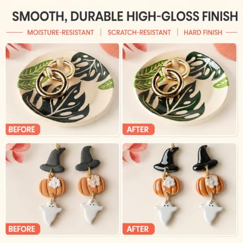 Clay Glaze, Air Dry & Polymer Clay Glaze Sealer & High Gloss Clear Varnish