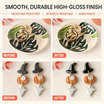 Clay Glaze, Air Dry & Polymer Clay Glaze Sealer & High Gloss Clear Varnish