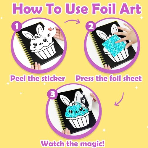 FUNNYB&G Foil Art Craft Kit for Kids, Sparkly Birthday Gift Toy for Kids - style: Happy Birthday