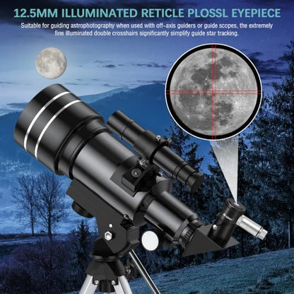 Alstar Reticle Eyepiece, 12.5MM LED Illuminated Telescope Plossl Eyepiece