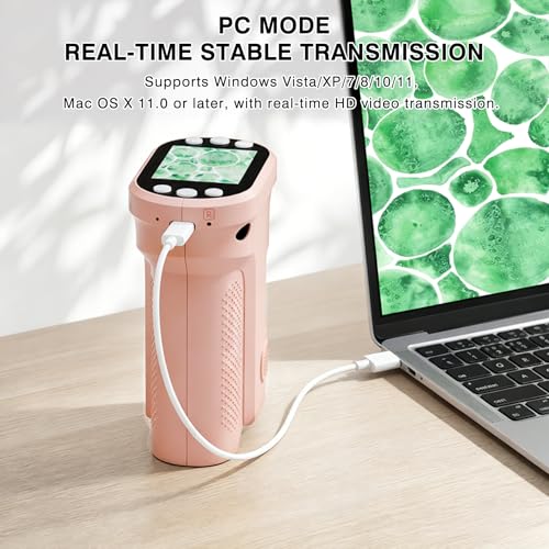 Kids Digital Microscope, 1000X Handheld Pocket Microscope STEM Science Toy - color: Pink