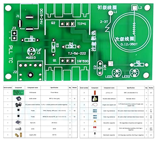 WWZMDiB Mini DIY Tesla Coil Kit Practice Soldering Project Electronic Kit for Adults which can Sing, wirelessly Transmit Electricity, Light Fluorescent Lamps, and Have Wonderful arcs.