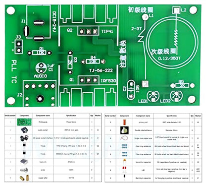 WWZMDiB Mini DIY Tesla Coil Kit Practice Soldering Project Electronic Kit for Adults which can Sing, wirelessly Transmit Electricity, Light Fluorescent Lamps, and Have Wonderful arcs.