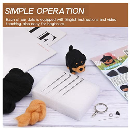 QMNNMA Needle Felting Kits for Beginners, Norwegian Dog Wool Felting Kit - size: Norwegian Dog
