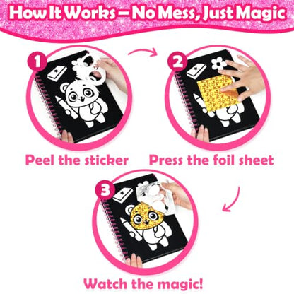 FUNNYB&G Foil Art Craft Kit for Kids, Sparkly Birthday Gift Toy for Girls - style: Back to School