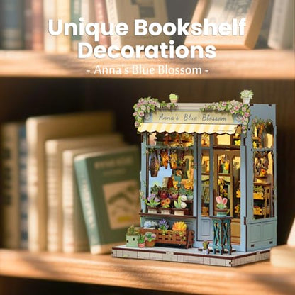Fsolis Book Nook Kit Miniature House - color: Anna's Blue Blossom