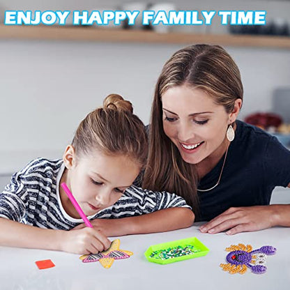 Labeol Diamond Art Kits for Kids with 5D Diamond Creat Your Own GEM Keychains Arts and Crafts for Kids Ages 8-12 Christmas Stocking Birthday Gifts for Kids 6+ - style: Ocean