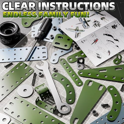 Metal Model Airplane Kits - STEM Projects for Kids Ages 8-12, Assembly Educational Building Toys Model Aircraft Metal for Kids Boys Girls 8 9 10 11 12 Years Old - style: Model Airplane