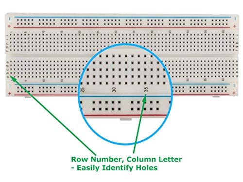 TEKTRUM SOLDERLESS Experiment Plug-in BREADBOARD KIT with Jumper Wires for Proto-Typing (830 TIE-Points) - size: 830 TIE-POINTS