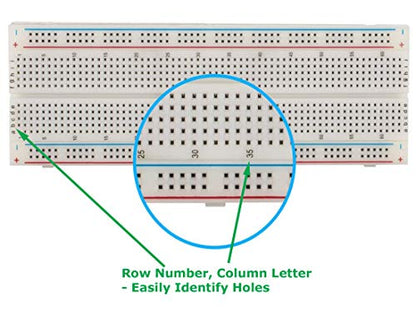 TEKTRUM SOLDERLESS Experiment Plug-in BREADBOARD KIT with Jumper Wires for Proto-Typing (830 TIE-Points) - size: 830 TIE-POINTS