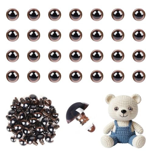 MUCUNNIA 80pcs 18mm Brown Safety Eyes for Crocheting with Washers - size: 18mm