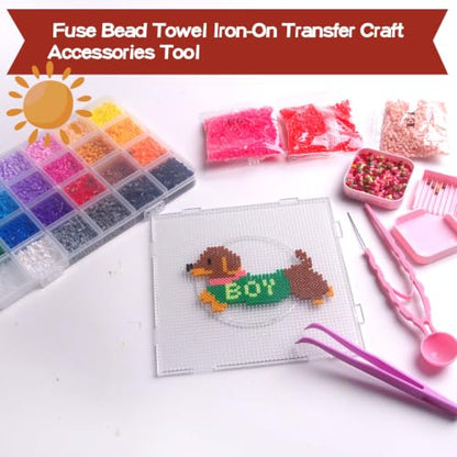 Fuse Bead Iron Paper Ironing Cloth Thick Texture Edge Binding Heat-Resistant Reusable Rainbow Gradient Fabric for Fuse Bead Towel Iron-On Transfer Craft Accessories Tool(Size:7.9"X6"A5) - size: Medium
