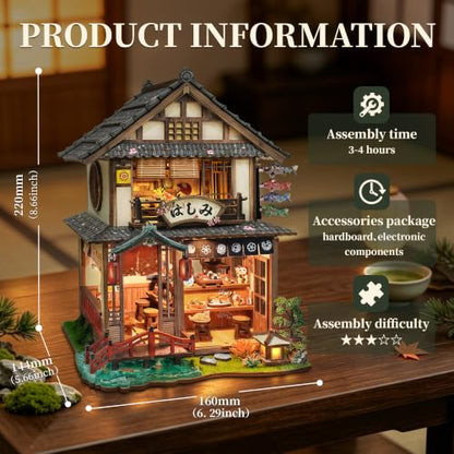 Book Nook Kit DIY Miniature House 3D Wooden Puzzle - Bridgeside Machiya - color: Bridgeside Machiya